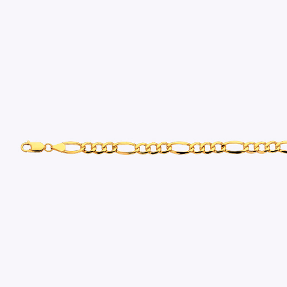 14K 6.5MM YELLOW GOLD HOLLOW FIGARO 9