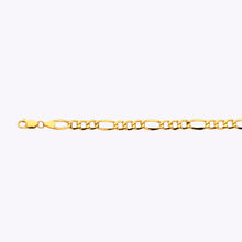 Load image into Gallery viewer, 10K 6.5MM YELLOW GOLD HOLLOW FIGARO 22&quot; CHAIN NECKLACE (AVAILABLE IN LENGTHS 7&quot; - 30&quot;)
