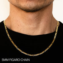 Load image into Gallery viewer, 10K 5MM YELLOW GOLD HOLLOW FIGARO 16&quot; CHAIN NECKLACE (AVAILABLE IN LENGTHS 7&quot; - 30&quot;)
