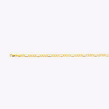 Load image into Gallery viewer, 14K 3.5MM YELLOW GOLD HOLLOW FIGARO 16&quot; CHAIN NECKLACE (AVAILABLE IN LENGTHS 7&quot; - 30&quot;)
