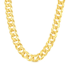 Load image into Gallery viewer, 14K 12MM YELLOW GOLD SOLID CURB 28&quot; CHAIN NECKLACE (AVAILABLE IN LENGTHS 7&quot; - 30&quot;)
