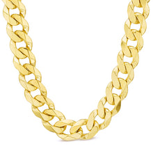 Load image into Gallery viewer, 14K 11MM YELLOW GOLD SOLID CURB 20&quot; CHAIN NECKLACE (AVAILABLE IN LENGTHS 7&quot; - 30&quot;)
