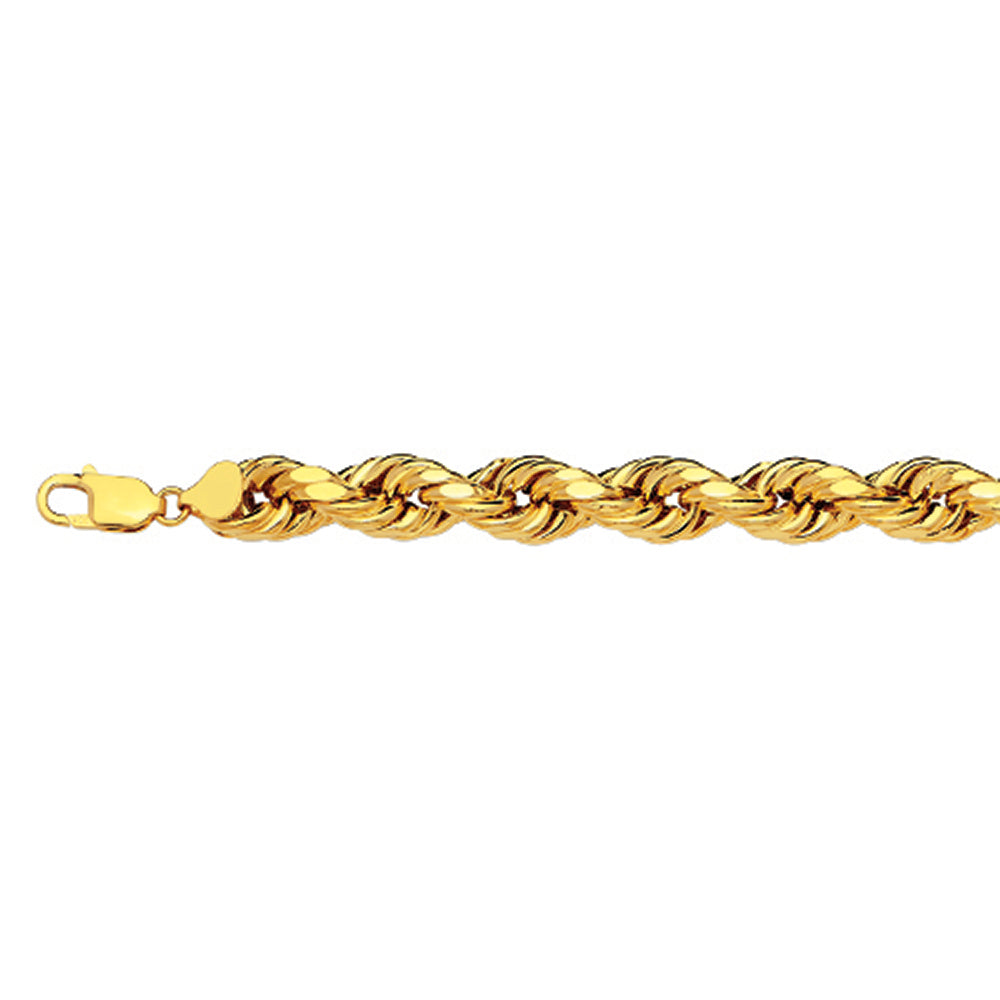 14K 10MM YELLOW GOLD DC HOLLOW ROPE 7