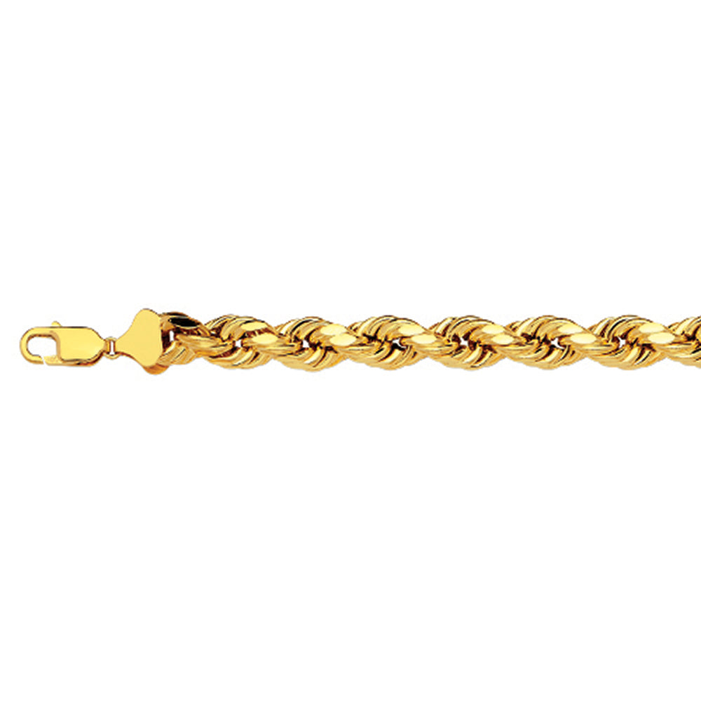 10K 9MM YELLOW GOLD DC HOLLOW ROPE 8.5