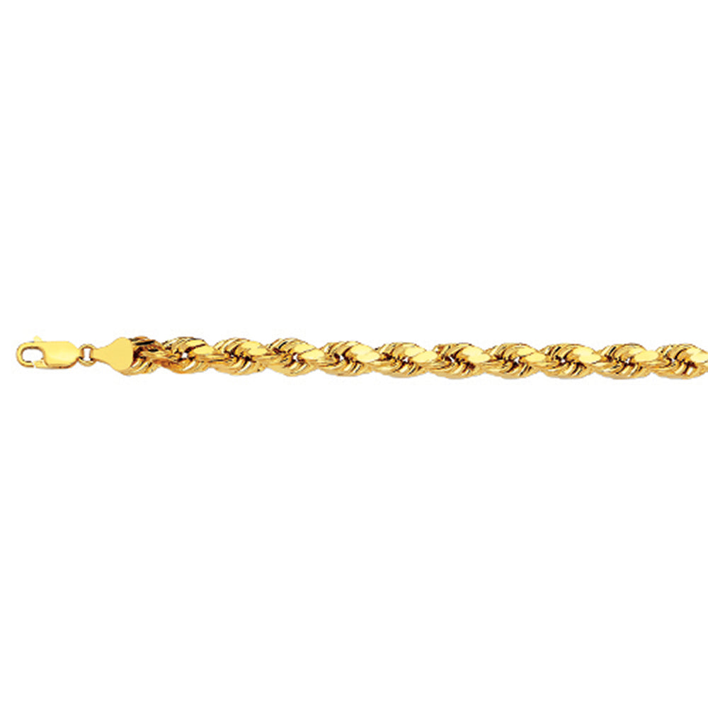 14K 5MM YELLOW GOLD DC HOLLOW ROPE 7