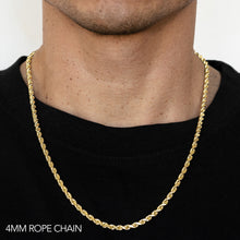 Load image into Gallery viewer, 10K 4MM YELLOW GOLD DC HOLLOW ROPE 26&quot; CHAIN NECKLACE (AVAILABLE IN LENGTHS 7&quot; - 30&quot;)
