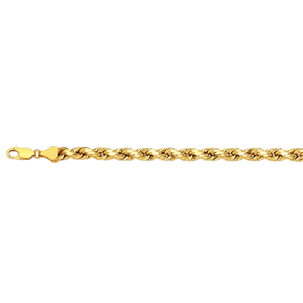 14K 4MM YELLOW GOLD DC HOLLOW ROPE 8