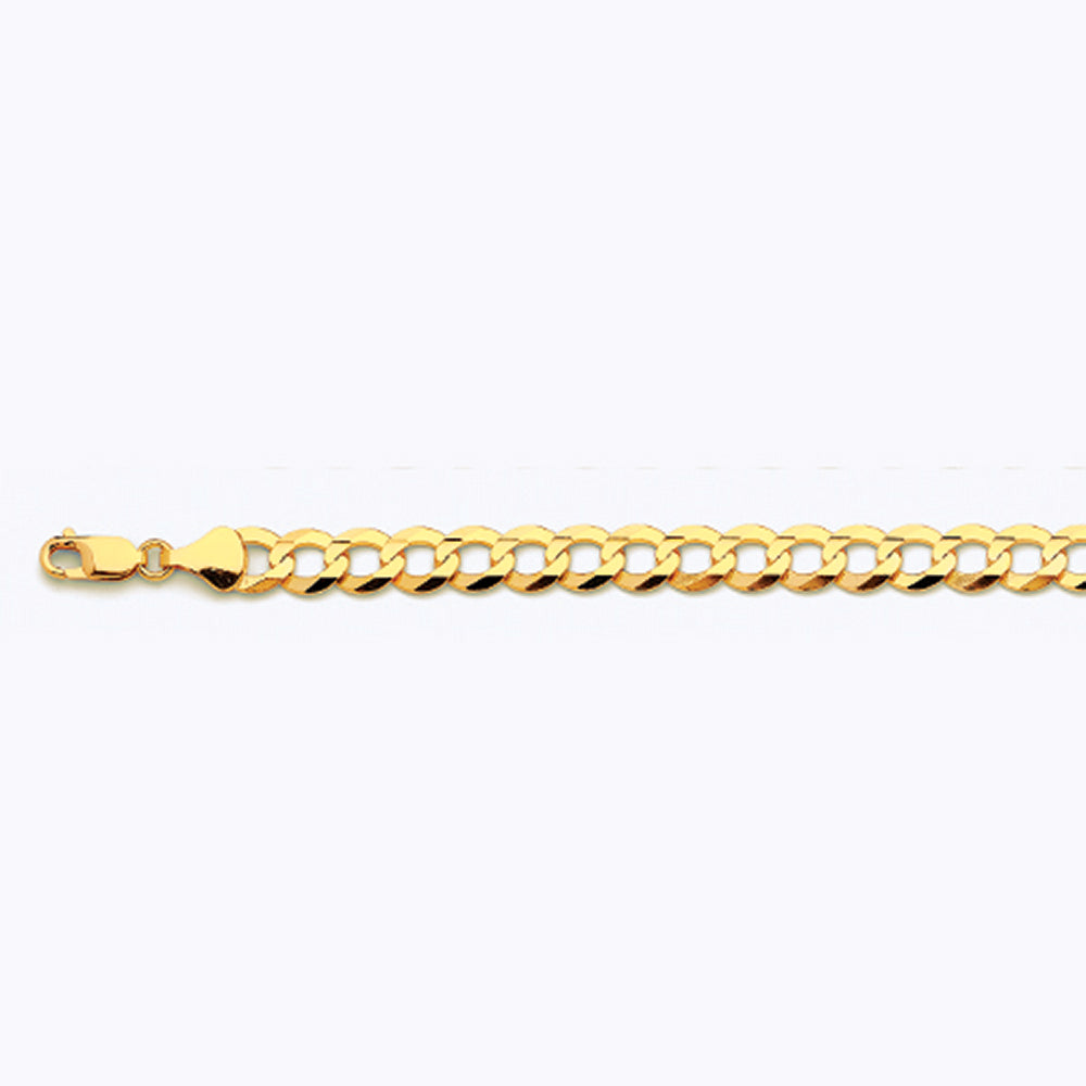 14K 8MM YELLOW GOLD SOLID CURB 9