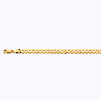 14K 5.5MM YELLOW GOLD SOLID CURB 20" CHAIN NECKLACE (AVAILABLE IN LENGTHS 7" - 30")