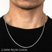 Load image into Gallery viewer, 10K 2.5MM WHITE GOLD PALM 18&quot; CHAIN NECKLACE (AVAILABLE IN LENGTHS 7&quot; - 30&quot;)
