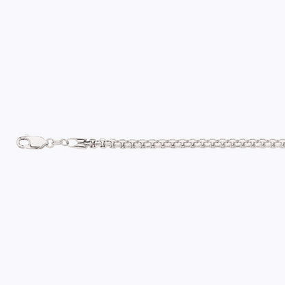 10K 3.5MM WHITE GOLD VENETIAN BOX 24" CHAIN NECKLACE (AVAILABLE IN LENGTHS 7" - 30")
