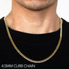 Load image into Gallery viewer, 10K 4.5MM YELLOW GOLD SOLID CURB 30&quot; CHAIN NECKLACE (AVAILABLE IN LENGTHS 7&quot; - 30&quot;)
