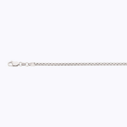10K 2.5MM WHITE GOLD VENETIAN BOX 26" CHAIN NECKLACE (AVAILABLE IN LENGTHS 7" - 30")