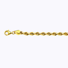 Load image into Gallery viewer, 18K 4MM YELLOW GOLD SOLID DC ROPE 16&quot; CHAIN NECKLACE (AVAILABLE IN LENGTHS 7&quot; - 30&quot;)
