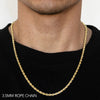 Load image into Gallery viewer, 18K 3.5MM YELLOW GOLD SOLID DC ROPE 16&quot; CHAIN NECKLACE (AVAILABLE IN LENGTHS 7&quot; - 30&quot;)
