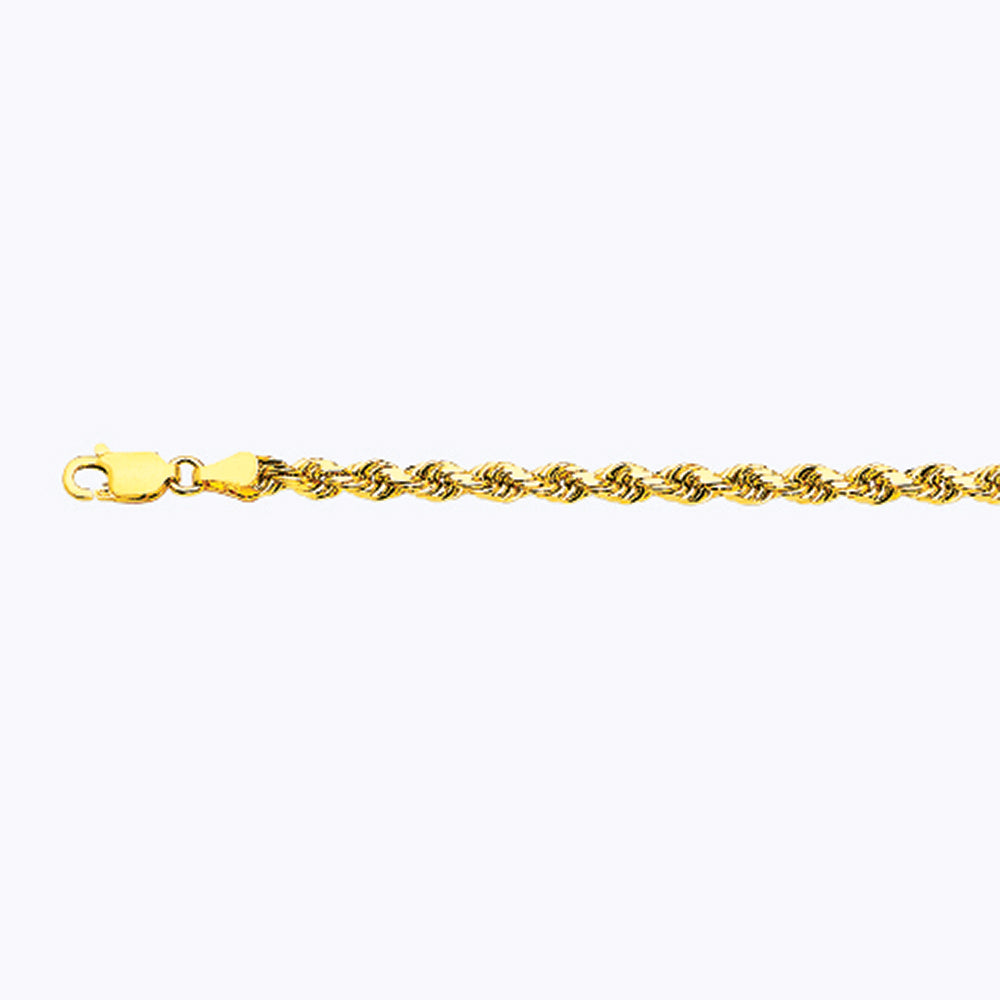 14K 3.5MM YELLOW GOLD SOLID DC ROPE 9