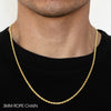 Load image into Gallery viewer, 18K 3MM YELLOW GOLD SOLID DC ROPE 26&quot; CHAIN NECKLACE (AVAILABLE IN LENGTHS 7&quot; - 30&quot;)
