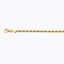 Load image into Gallery viewer, 14K 3MM YELLOW GOLD SOLID DC ROPE 16&quot; CHAIN NECKLACE (AVAILABLE IN LENGTHS 7&quot; - 30&quot;)
