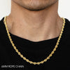 Load image into Gallery viewer, 10K 6MM YELLOW GOLD SOLID DC ROPE 24&quot; CHAIN NECKLACE (AVAILABLE IN LENGTHS 7&quot; - 30&quot;)
