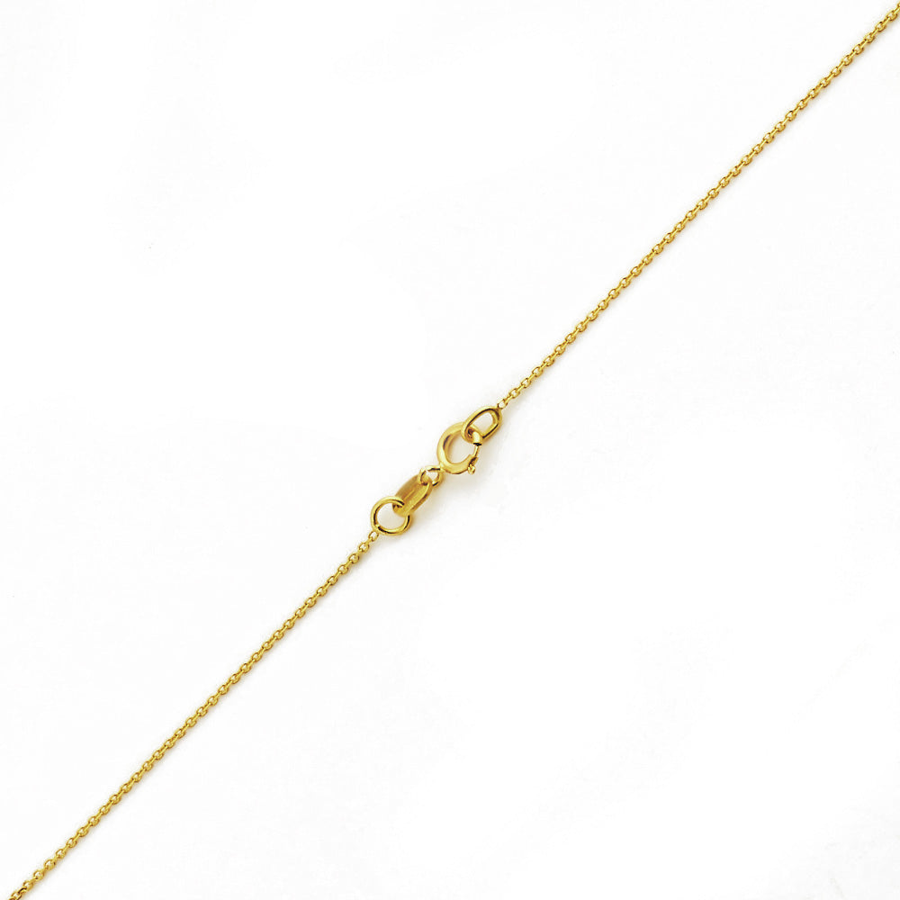 10K YELLOW GOLD DC ROLO  023 GAUGE 16" CHAIN NECKLACE (AVAILABLE IN LENGTHS 7" - 30")