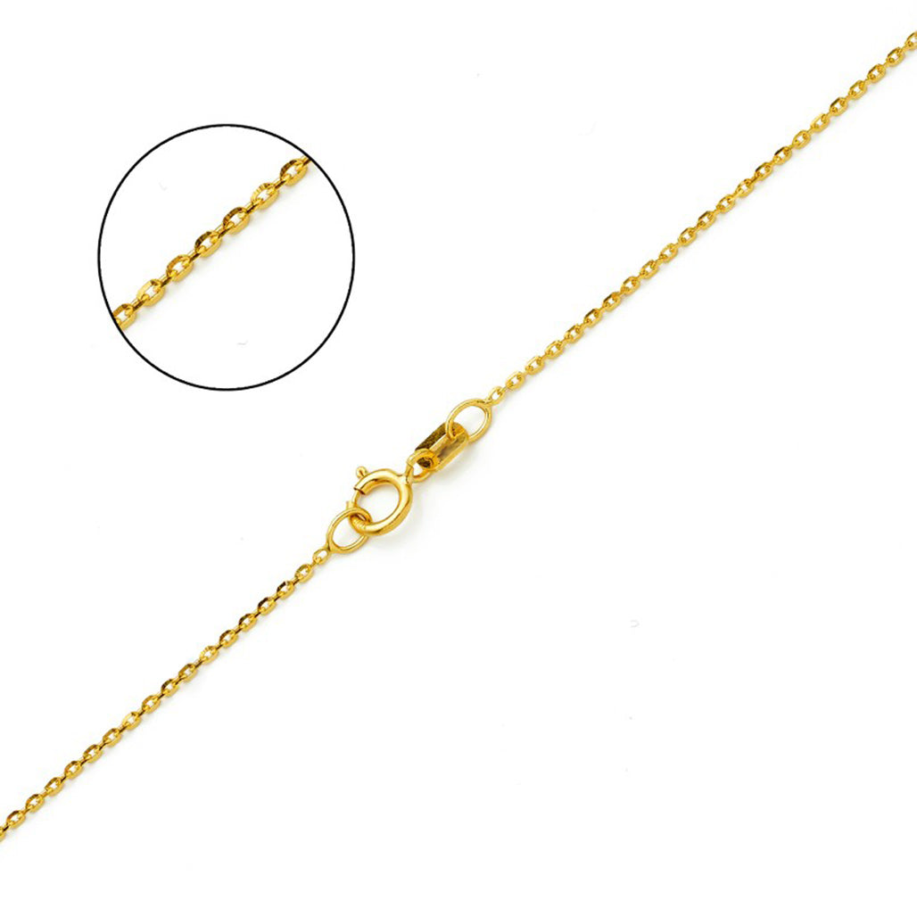 10K YELLOW GOLD DC ROLO  043 GAUGE 22" CHAIN NECKLACE (AVAILABLE IN LENGTHS 7" - 30")