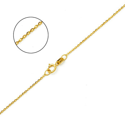 10K YELLOW GOLD DC ROLO  023 GAUGE 16" CHAIN NECKLACE (AVAILABLE IN LENGTHS 7" - 30")