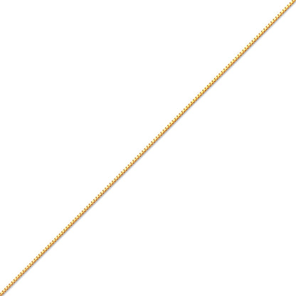14K YELLOW GOLD BOX 078 GAUGE 30" CHAIN NECKLACE (AVAILABLE IN LENGTHS 7" - 30")