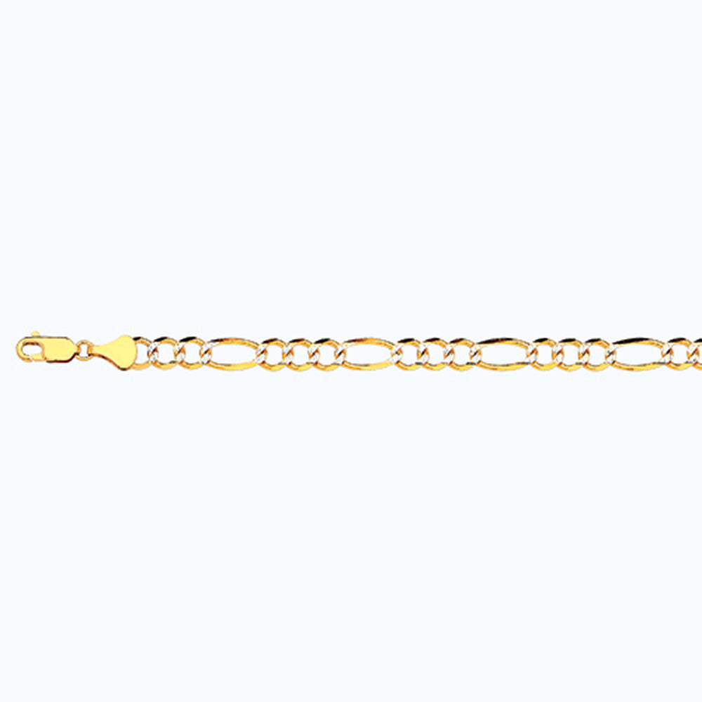 10K 5.5MM YELLOW GOLD SOLID PAVE FIGARO 26