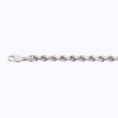14K 5MM WHITE GOLD SOLID DC ROPE 18" CHAIN NECKLACE (AVAILABLE IN LENGTHS 7" - 30")