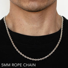 Load image into Gallery viewer, 14K 5MM WHITE GOLD SOLID DC ROPE 28&quot; CHAIN NECKLACE (AVAILABLE IN LENGTHS 7&quot; - 30&quot;)
