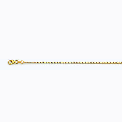 14K YELLOW GOLD BOX 078 GAUGE 30" CHAIN NECKLACE (AVAILABLE IN LENGTHS 7" - 30")