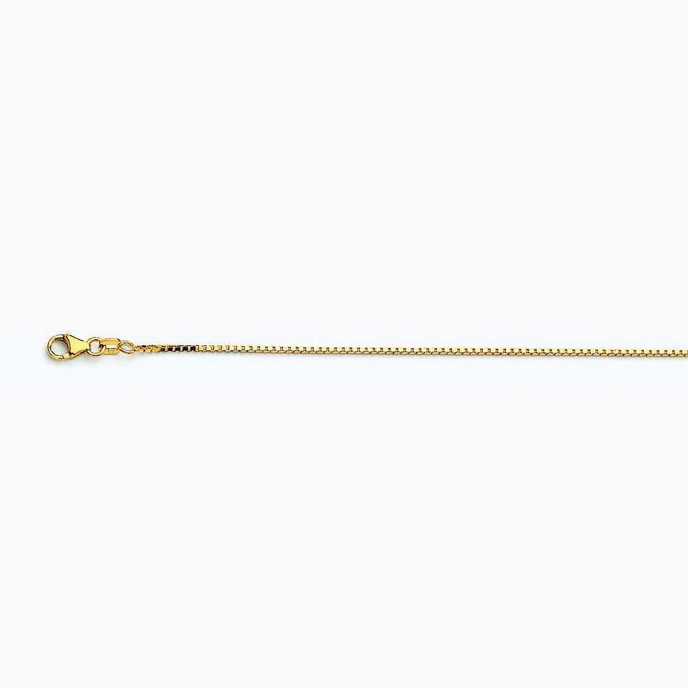 14K YELLOW GOLD BOX 068 GAUGE 24" CHAIN NECKLACE (AVAILABLE IN LENGTHS 7" - 30")