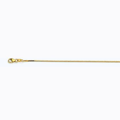 14K YELLOW GOLD BOX 068 GAUGE 24" CHAIN NECKLACE (AVAILABLE IN LENGTHS 7" - 30")