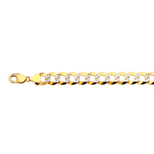 Load image into Gallery viewer, 14K 13MM YELLOW GOLD SOLID PAVE CURB 16&quot; CHAIN NECKLACE (AVAILABLE IN LENGTHS 7&quot; - 30&quot;)
