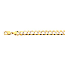 Load image into Gallery viewer, 14K 11MM YELLOW GOLD SOLID PAVE CURB 16&quot; CHAIN NECKLACE (AVAILABLE IN LENGTHS 7&quot; - 30&quot;)
