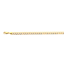 Load image into Gallery viewer, 14K 5.5MM YELLOW GOLD SOLID PAVE CURB 28&quot; CHAIN NECKLACE (AVAILABLE IN LENGTHS 7&quot; - 30&quot;)
