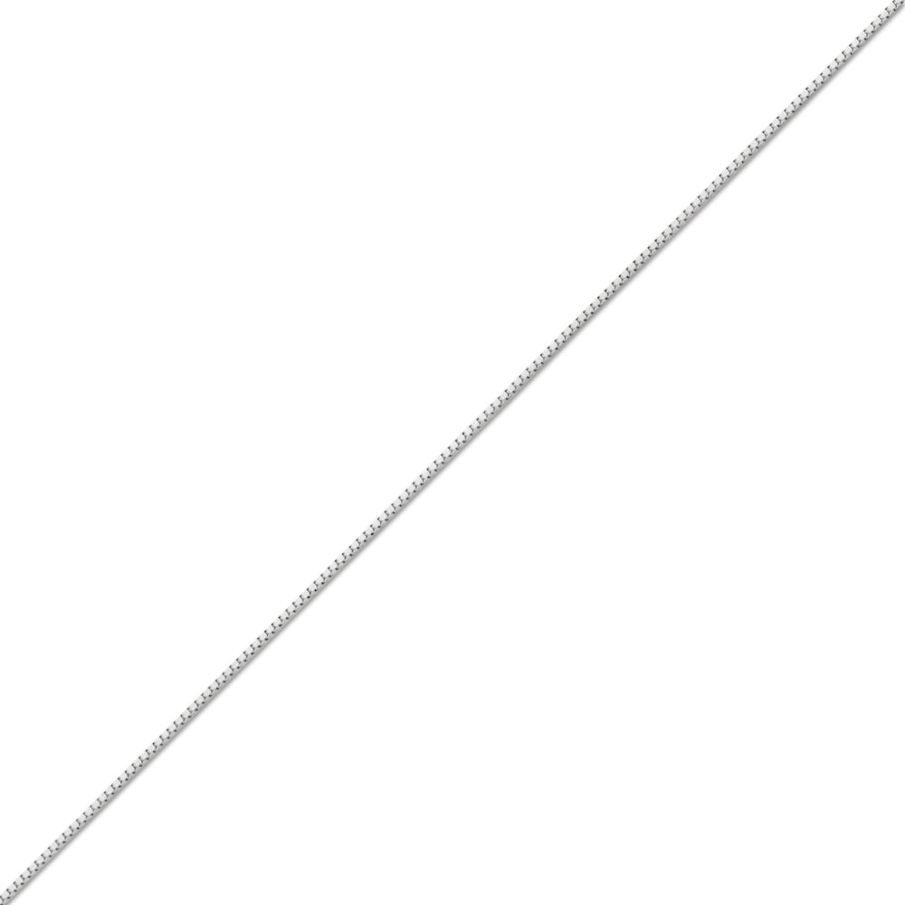 10K WHITE GOLD BOX 068 GAUGE 26" CHAIN NECKLACE (AVAILABLE IN LENGTHS 7" - 30")