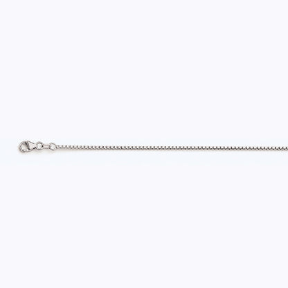 10K WHITE GOLD BOX 078 GAUGE 20" CHAIN NECKLACE (AVAILABLE IN LENGTHS 7" - 30")