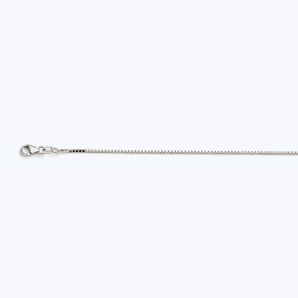 10K WHITE GOLD BOX 068 GAUGE 26" CHAIN NECKLACE (AVAILABLE IN LENGTHS 7" - 30")
