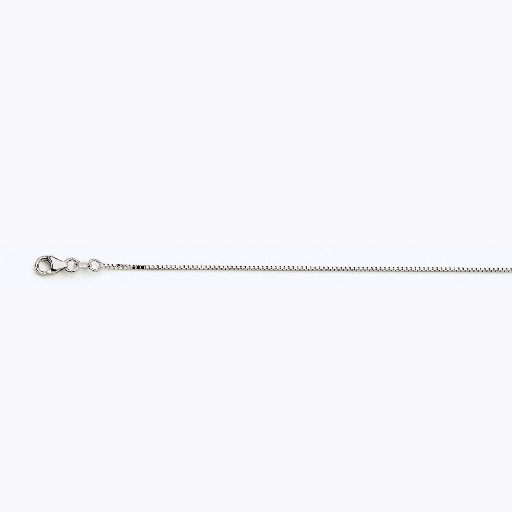 10K WHITE GOLD BOX 058 GAUGE 26" CHAIN NECKLACE (AVAILABLE IN LENGTHS 7" - 30")