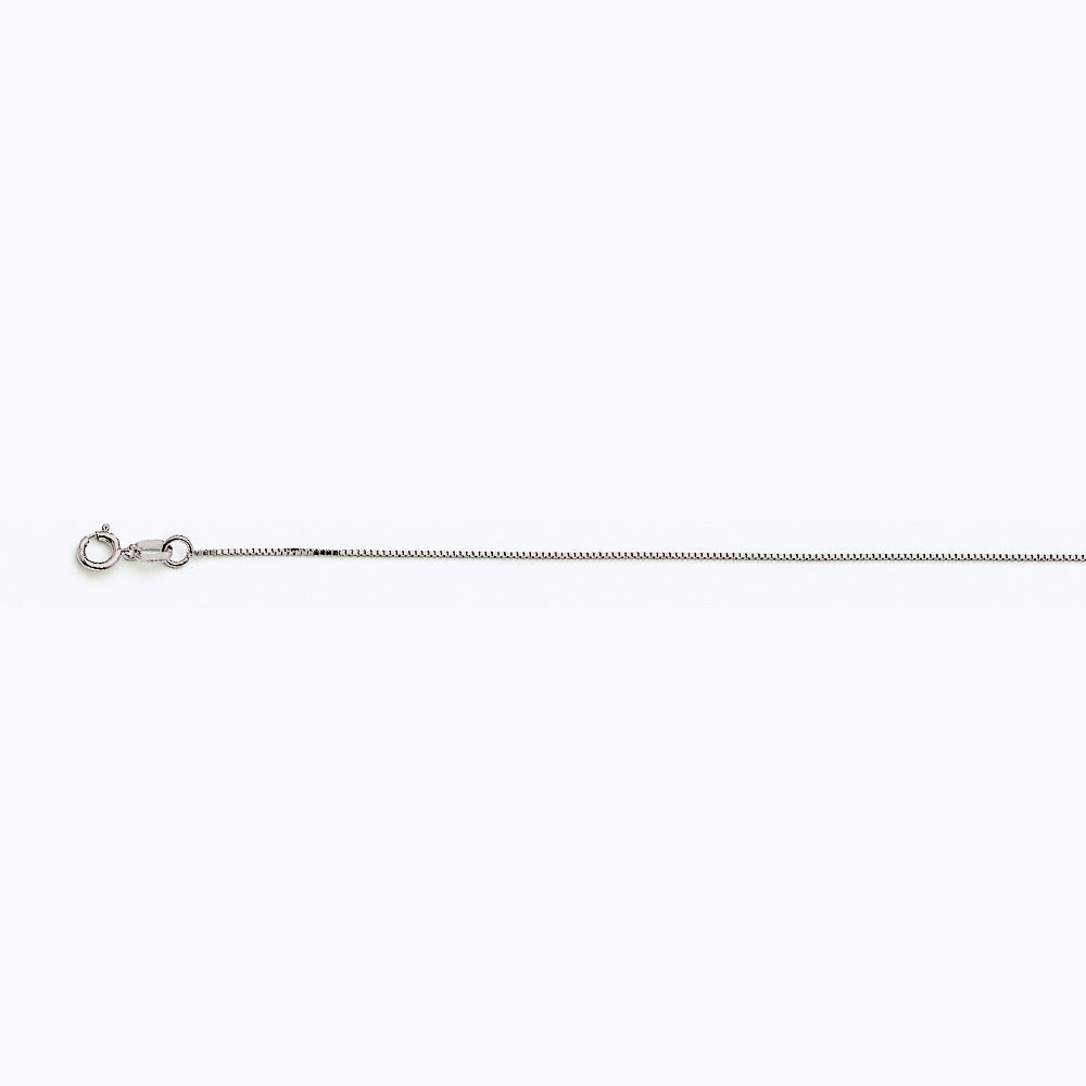 10K WHITE GOLD BOX 040 GAUGE 20" CHAIN NECKLACE (AVAILABLE IN LENGTHS 7" - 30")