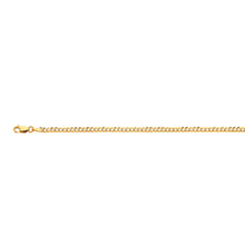 Load image into Gallery viewer, 14K 3MM YELLOW GOLD SOLID PAVE CURB 24&quot; CHAIN NECKLACE (AVAILABLE IN LENGTHS 7&quot; - 30&quot;)
