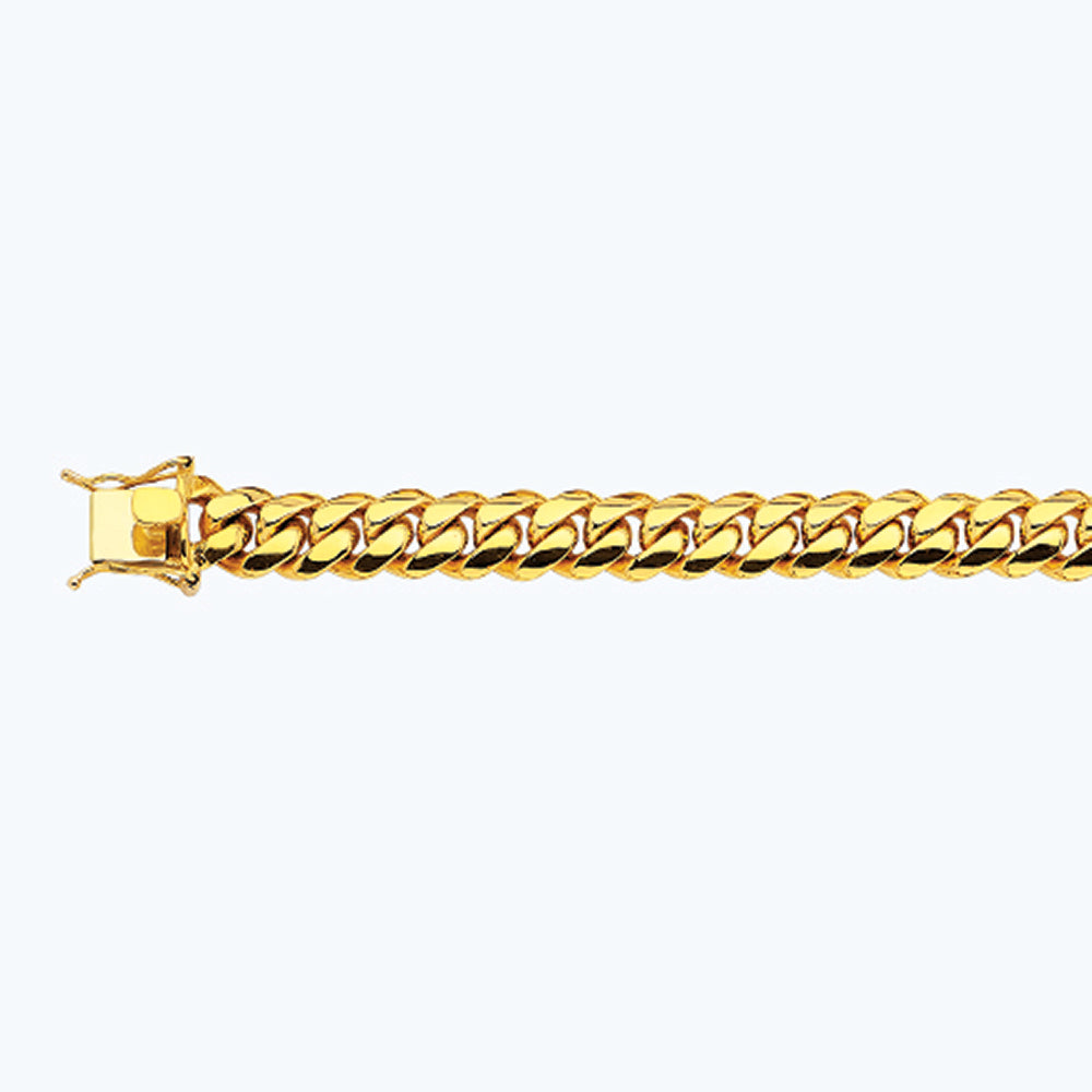 14K 12MM YELLOW GOLD SOLID MIAMI CUBAN 22