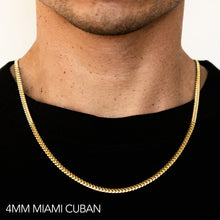 Load image into Gallery viewer, 18K 4MM YELLOW GOLD SOLID MIAMI CUBAN 16&quot; CHAIN NECKLACE (AVAILABLE IN LENGTHS 7&quot; - 30&quot;)
