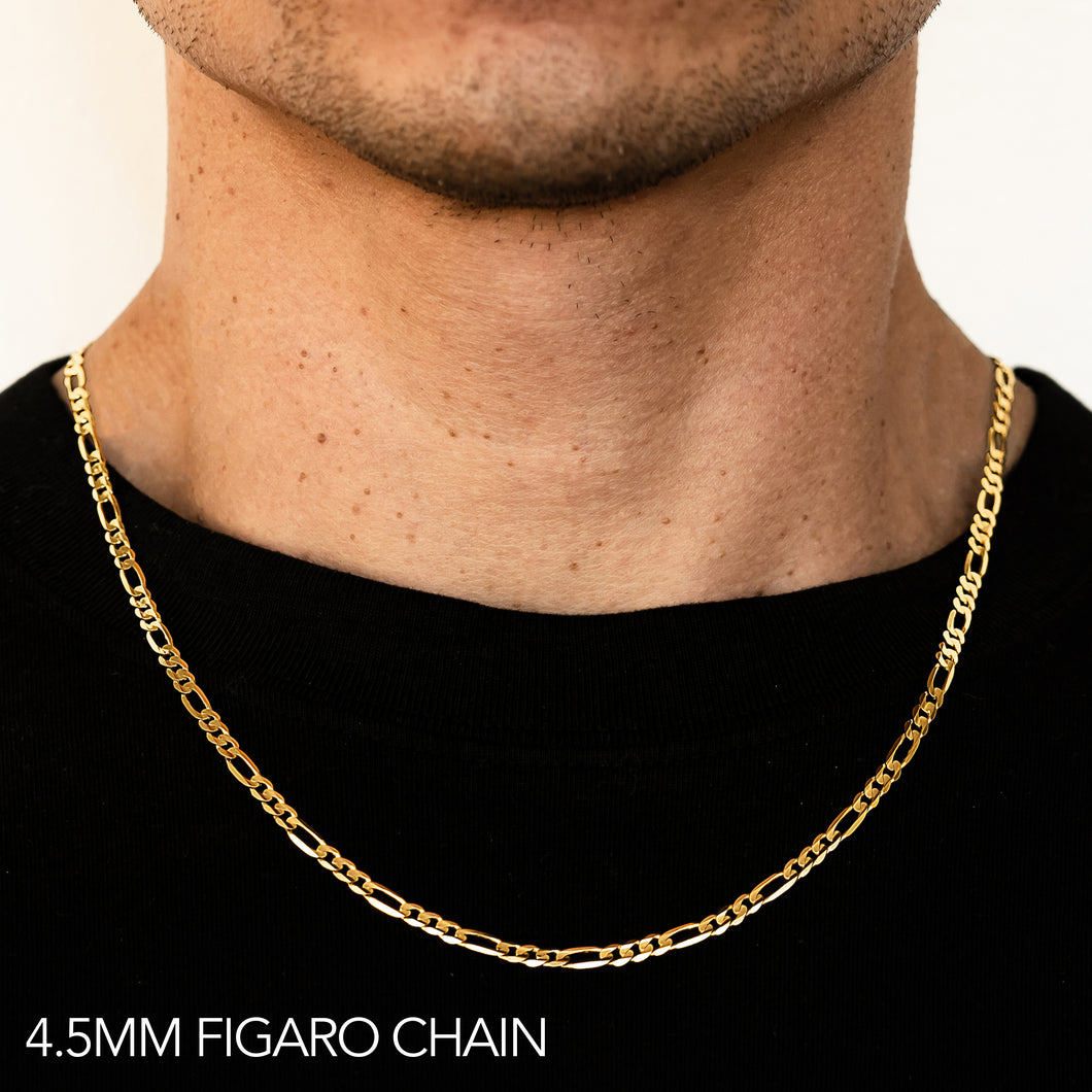 10K 4.5MM YELLOW GOLD SOLID FIGARO 30