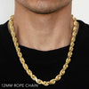 Load image into Gallery viewer, 18K 12MM YELLOW GOLD SOLID DC ROPE 16&quot; CHAIN NECKLACE (AVAILABLE IN LENGTHS 7&quot; - 30&quot;)
