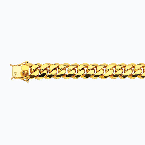 14K 15MM YELLOW GOLD SOLID MIAMI CUBAN 18