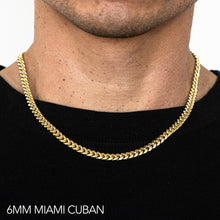 Load image into Gallery viewer, 14K 6MM YELLOW GOLD SOLID MIAMI CUBAN 24&quot; CHAIN NECKLACE (AVAILABLE IN LENGTHS 7&quot; - 30&quot;)
