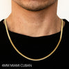 Load image into Gallery viewer, 14K 4MM YELLOW GOLD SOLID MIAMI CUBAN 18&quot; CHAIN NECKLACE (AVAILABLE IN LENGTHS 7&quot; - 30&quot;)
