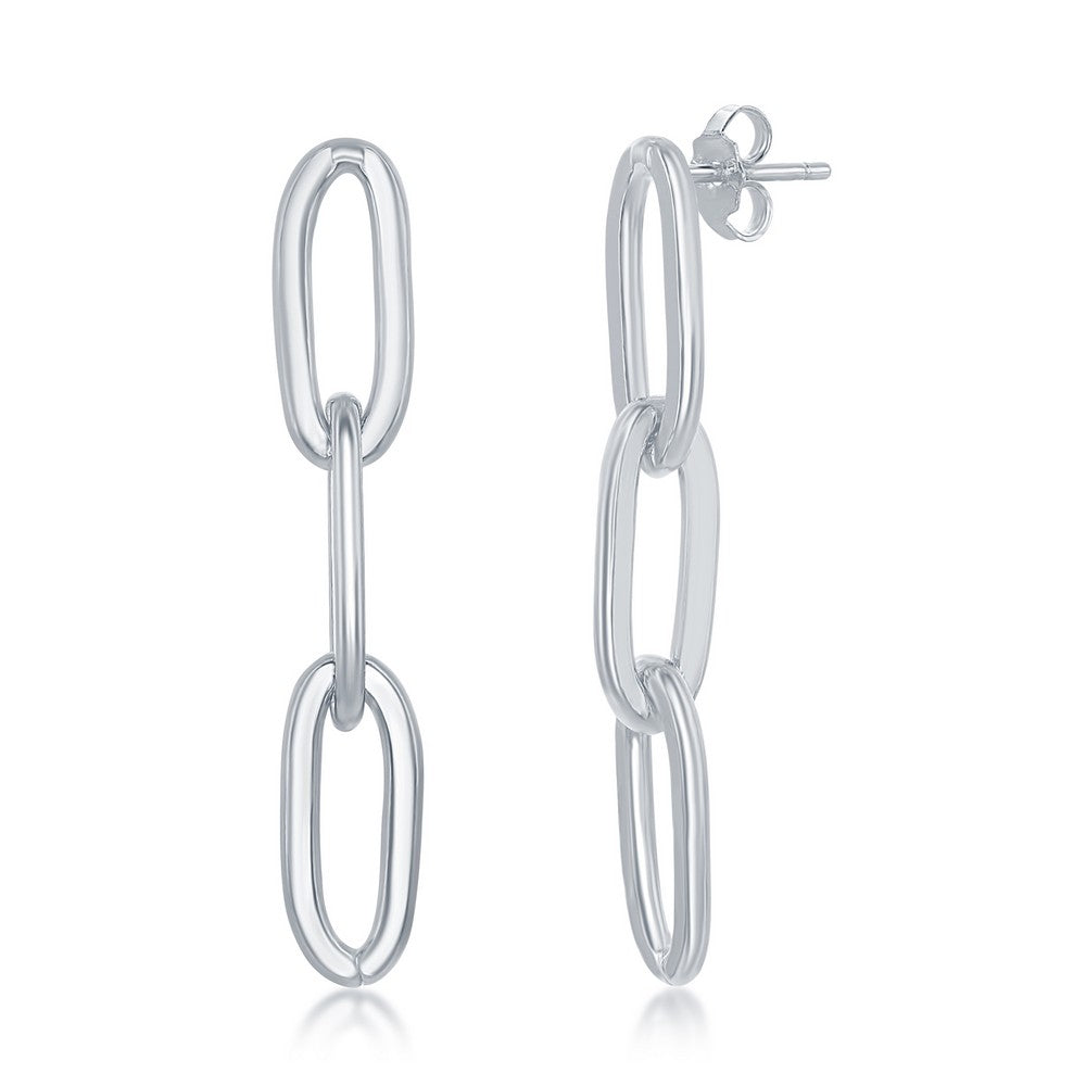 Sterling Silver, Paperclip earrings